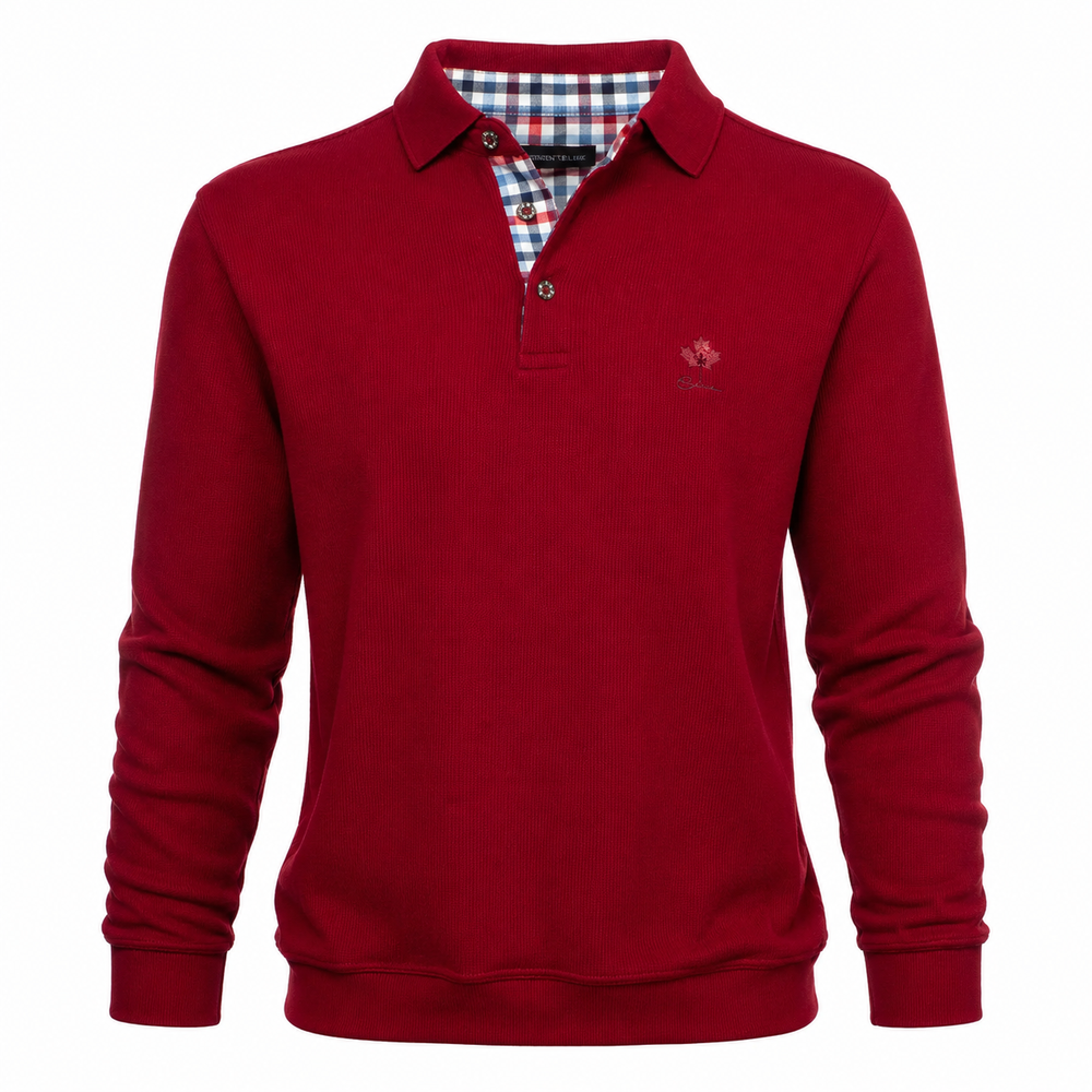 Ethnic Blue Men's Polo Sweater - True Red