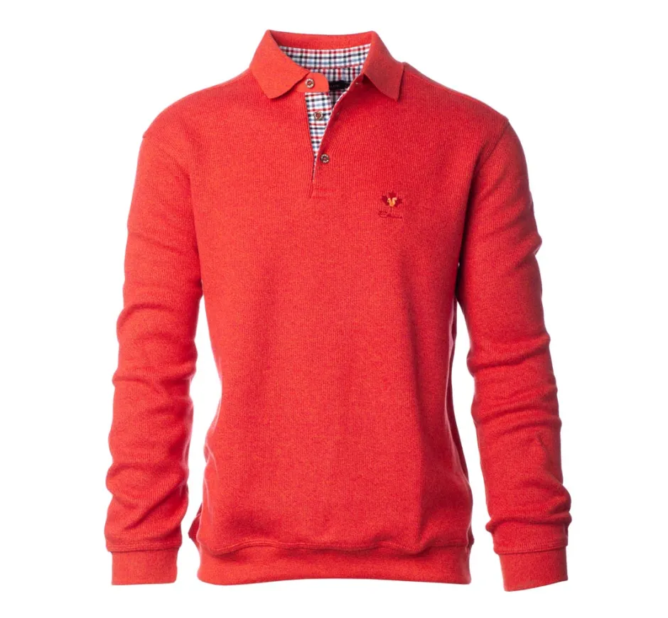 Ethnic Blue Men's Polo Sweater - Red Mix