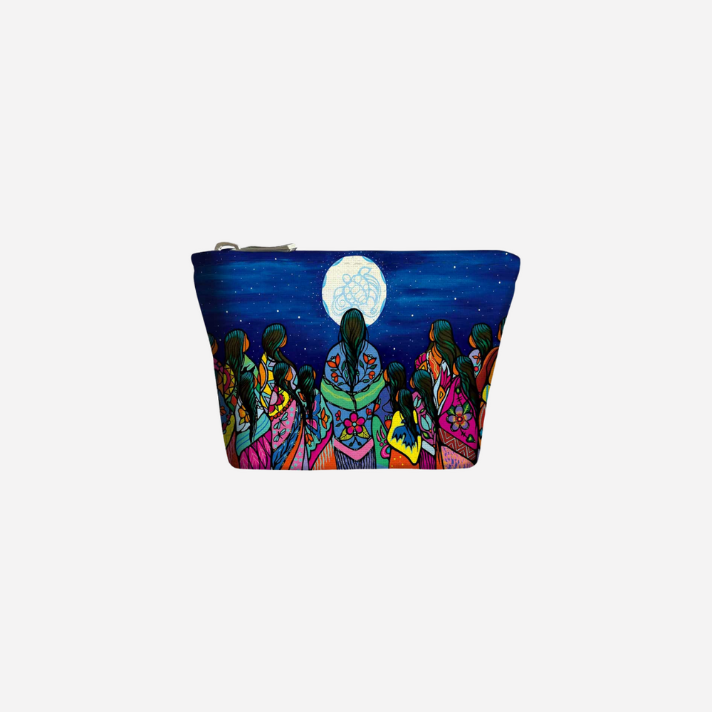 Indigenous Art Canvas Coin Purse - Full Moon Ceremony