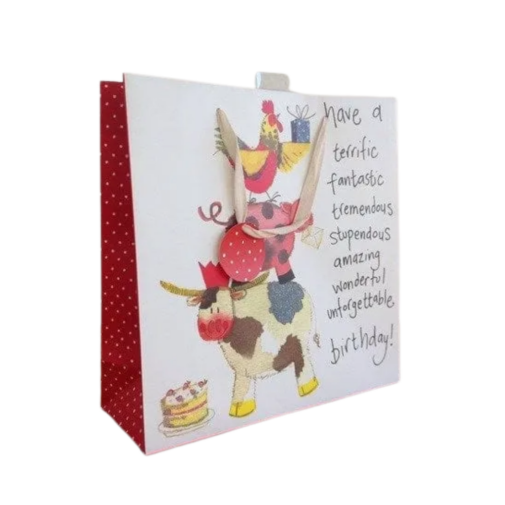 Alex Clark Large Gift Bag - Farmyard Acrobats