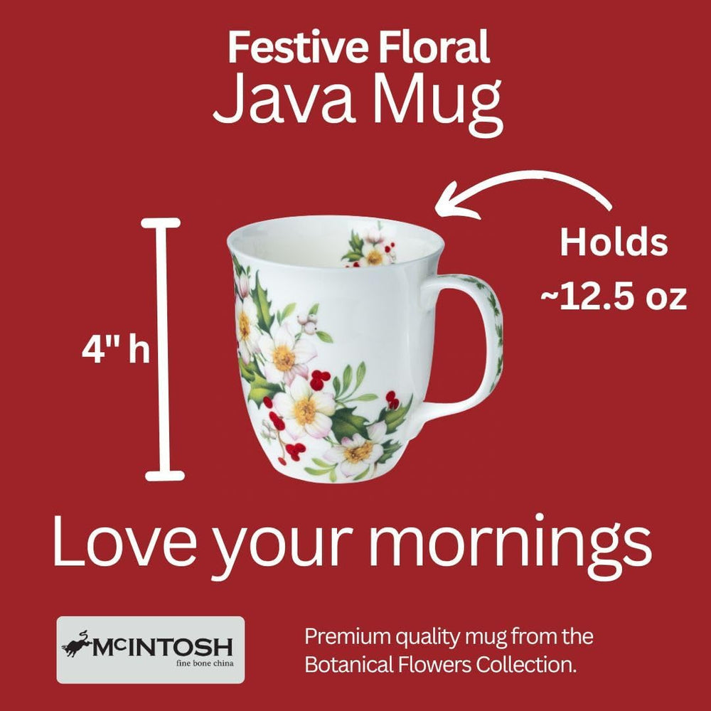 Festive Floral Botanical Flowers Java Mug