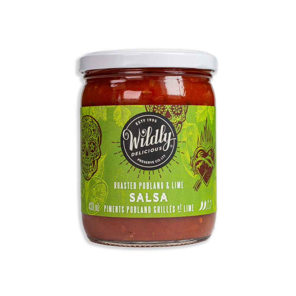 Wildly Delicious Fire Roasted Poblano Salsa