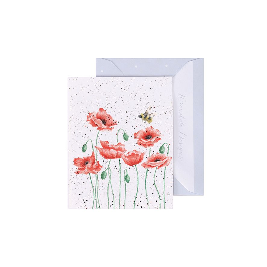 Wrendale Gift Enclosure Card Poppies & Bee