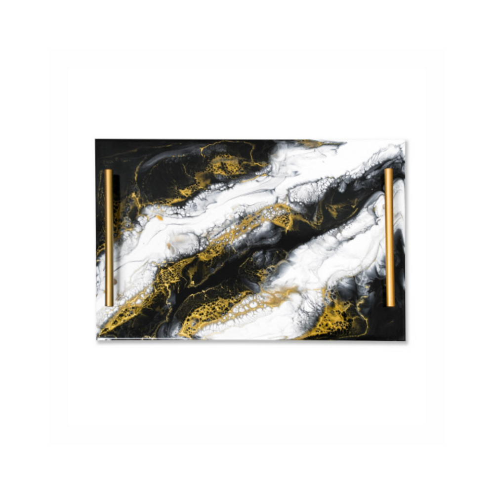 Lynn & Liana Gold Onyx-Lucite Tray (12" x 18")
