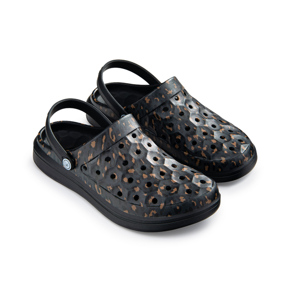 Joybees Varsity Clog - Graphic Black Leopard