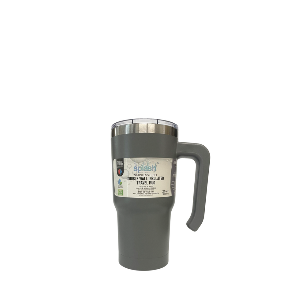 Splash Double Wall 20oz Travel Mug Quencher Grey