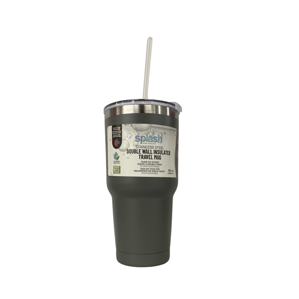 Splash Double Wall 30 oz Travel Mug Quencher Grey