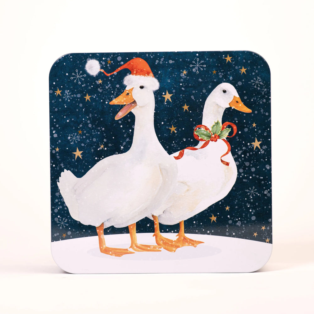 Farmhouse Biscuits Geese Square Tin