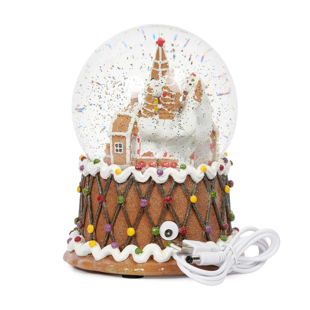 Roman Lighted Musical Swirl Gingerbread Town 6.75" (USB)
