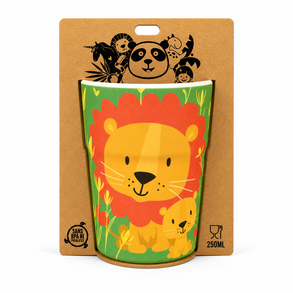 Gobelet en Bambou Pour Enfants Tigre & Lion