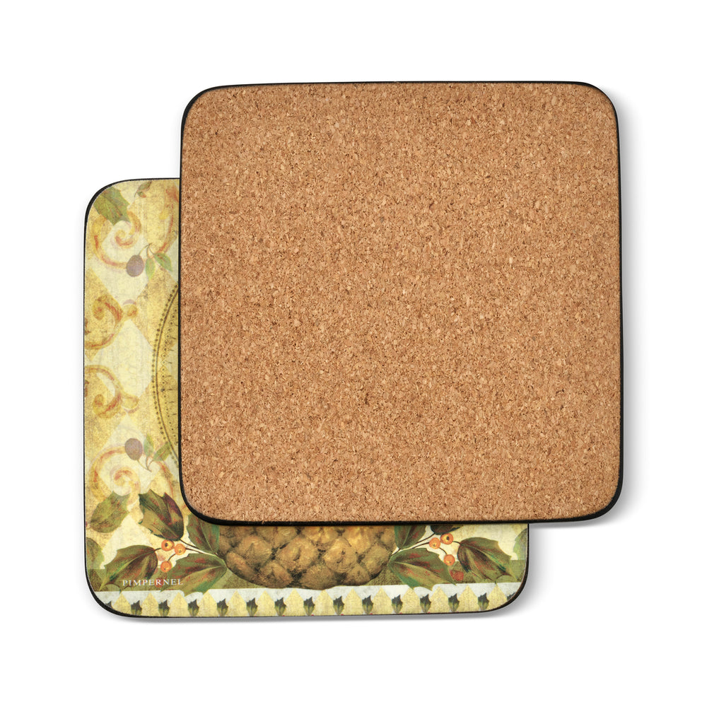 Golden Pineapple Coasters - Set of 6