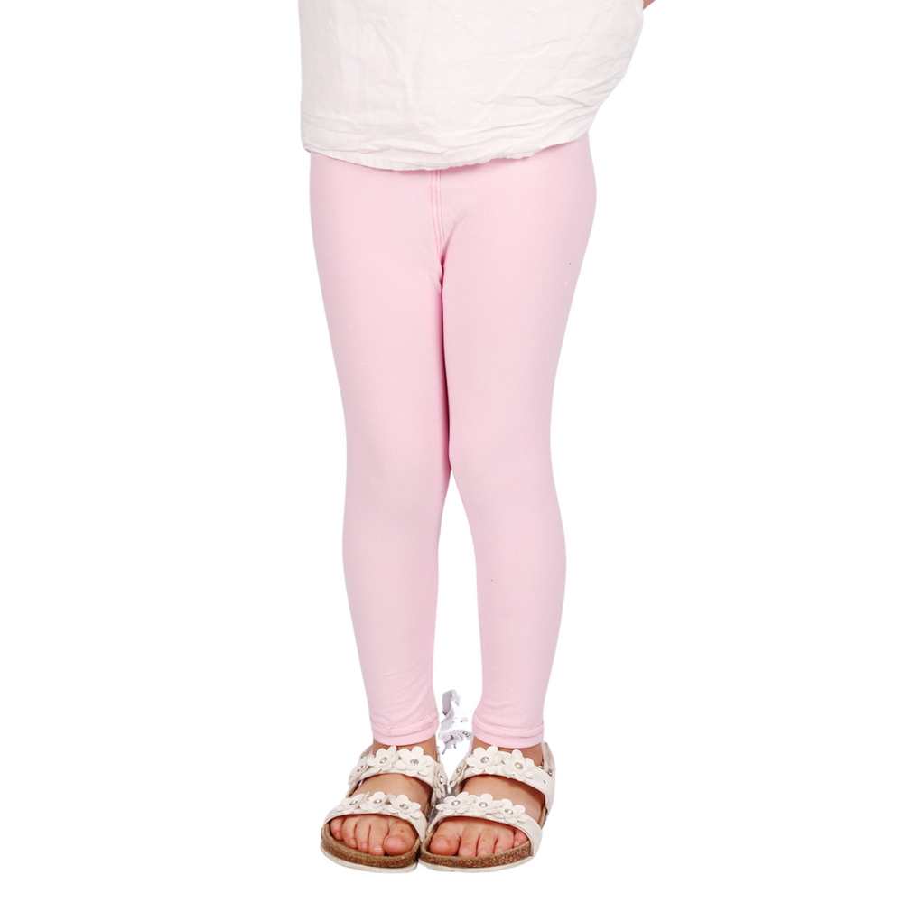 Grand-Kids Solid Stretchy Leggings-Pink (LG10473PK)