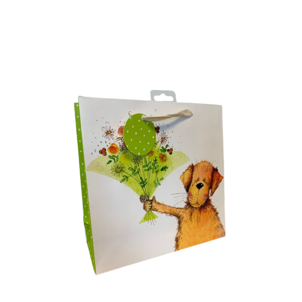 Alex Clark Medium Gift Bag - Green Bouquet