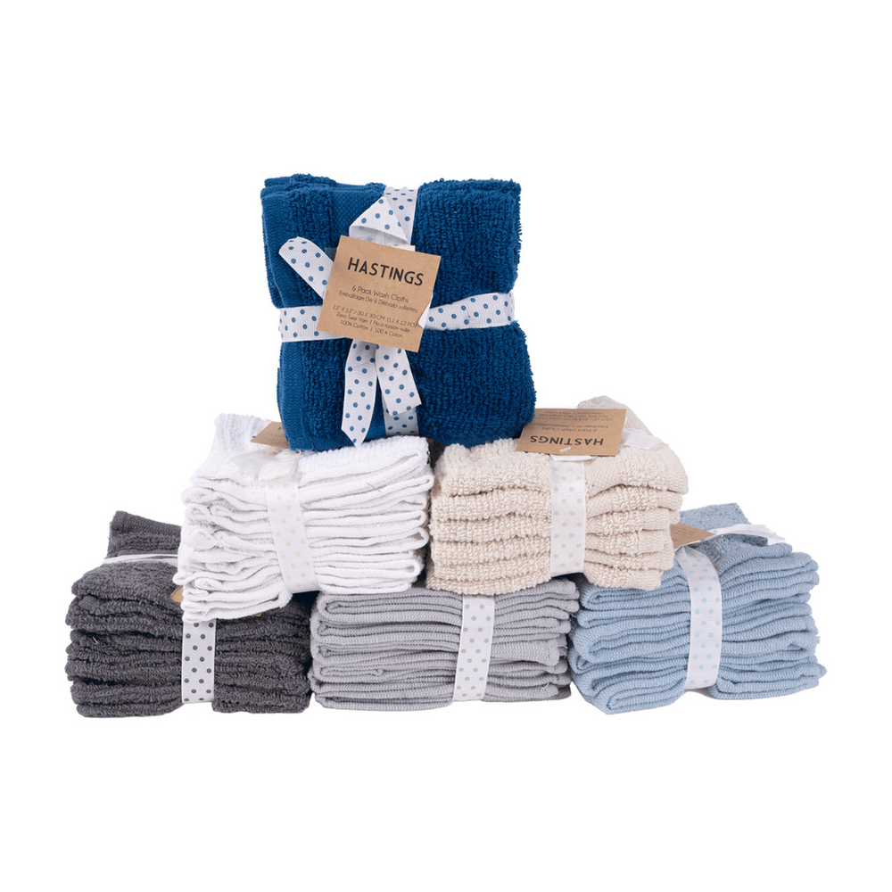 Cotton Face Cloths 6 Pc