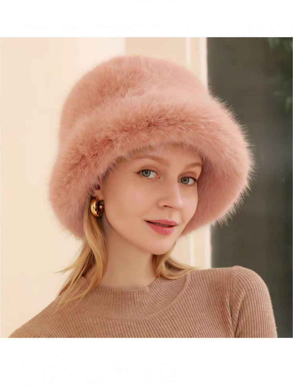 Grand Solid Pink Fuzzy Hat with Brim