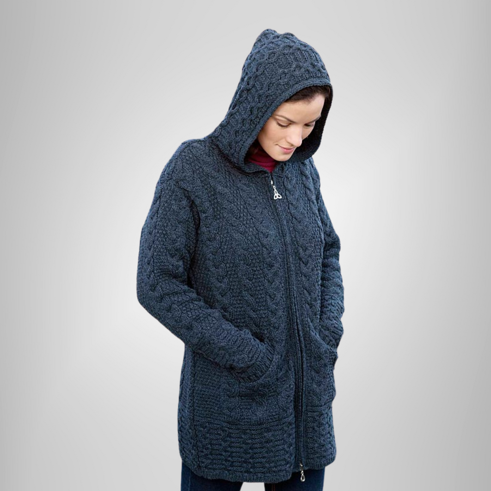 Grey hooded coat shop