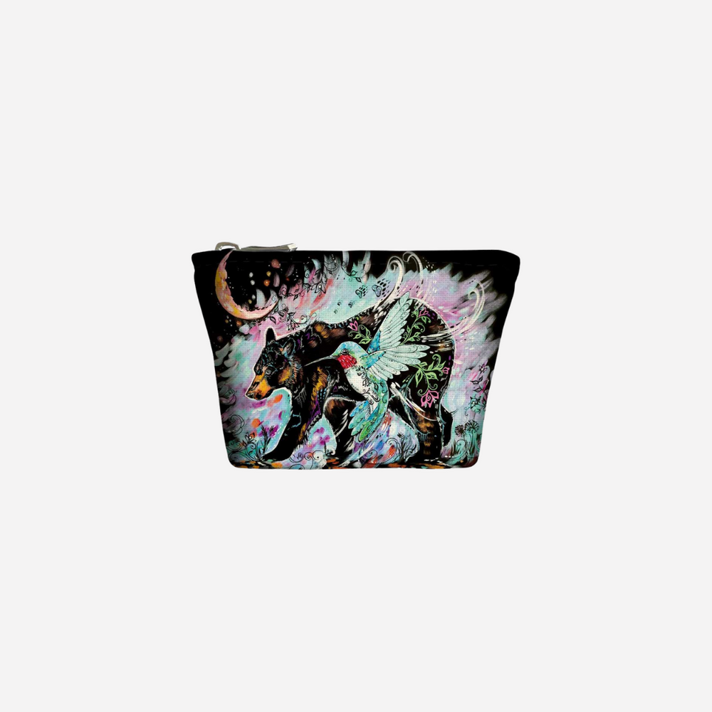 Indigenous Art Canvas Coin Purse - Hummingbear