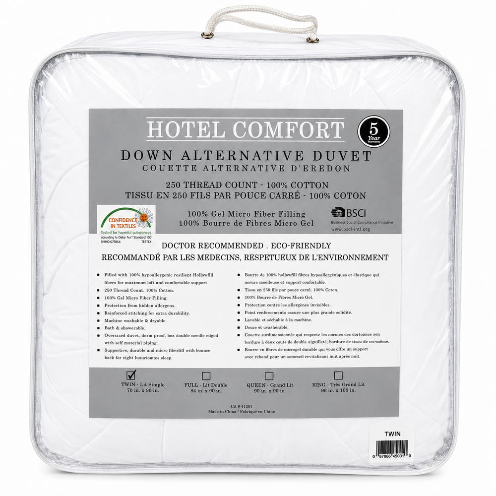 CottonH Hotel Comfort Down Alternative Duvet Twin