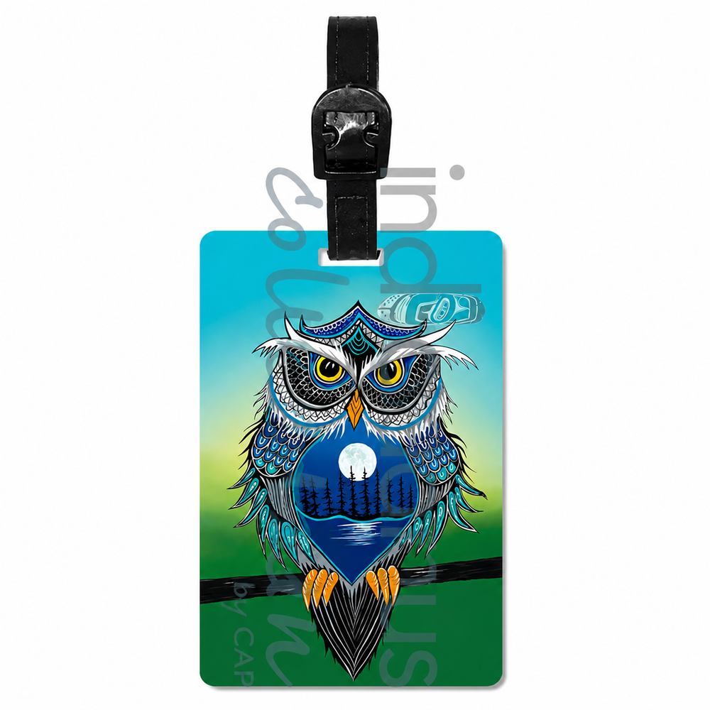 Indigenous Luggage Tag Night Watcher