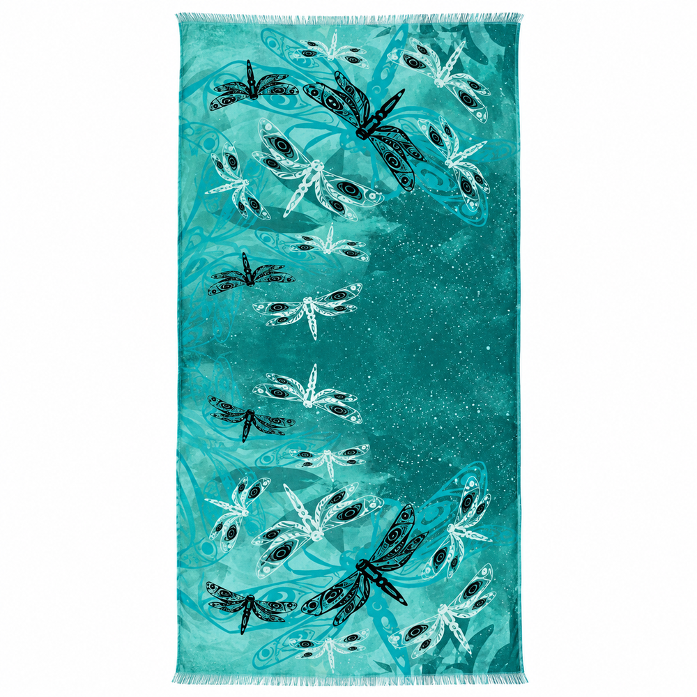 Indigenous Art Scarf Angels Surround Dragonflies