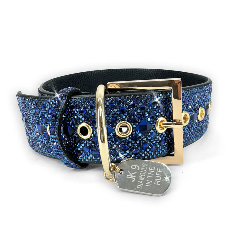 Large Blue Dog Collar Diamonds in the Ruff by Jacqueline Kent