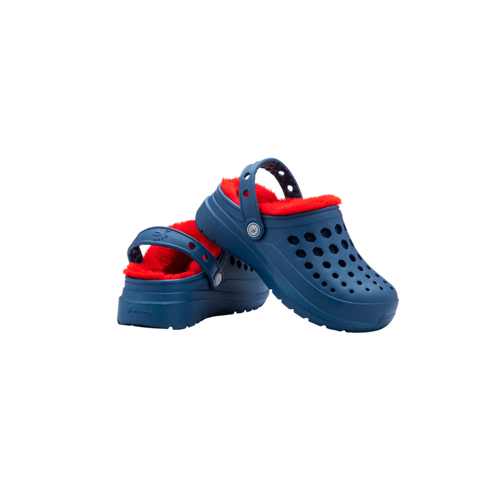 JOYBEES Kids' Cozy Lined Clog - Navy/Red
