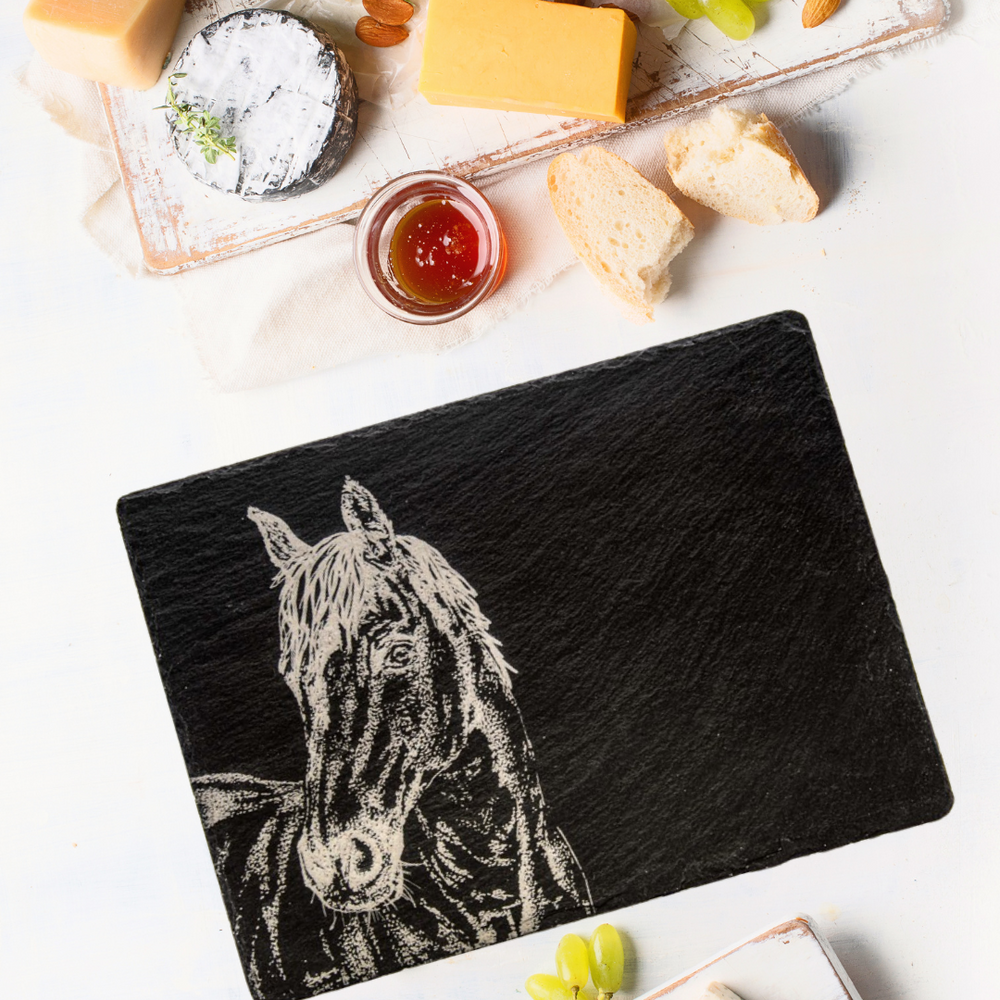 Scottish Made Engraved Slate Horse Cheeseboard