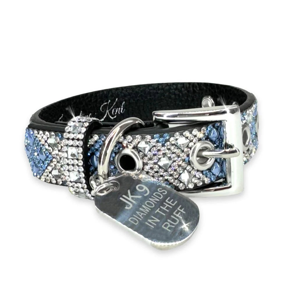 Jacqueline Kent Mariners Blue Silver Small Dog Collar