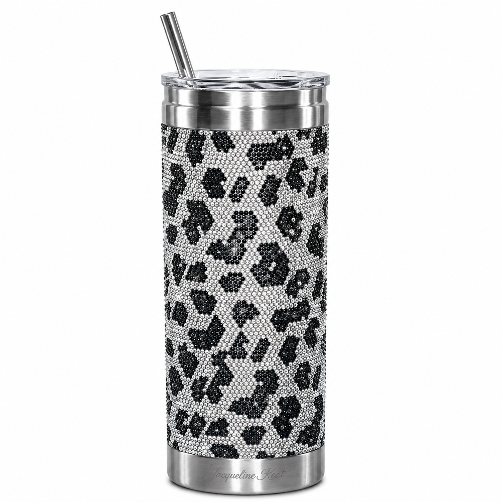 Jacqueline Kent Tumbler Snow Leopard Silver 20oz