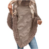Grand Fur Collar & Trim Taupe Knit Poncho