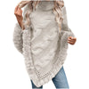 Grand Fur Collar & Trim Cream Knit Poncho