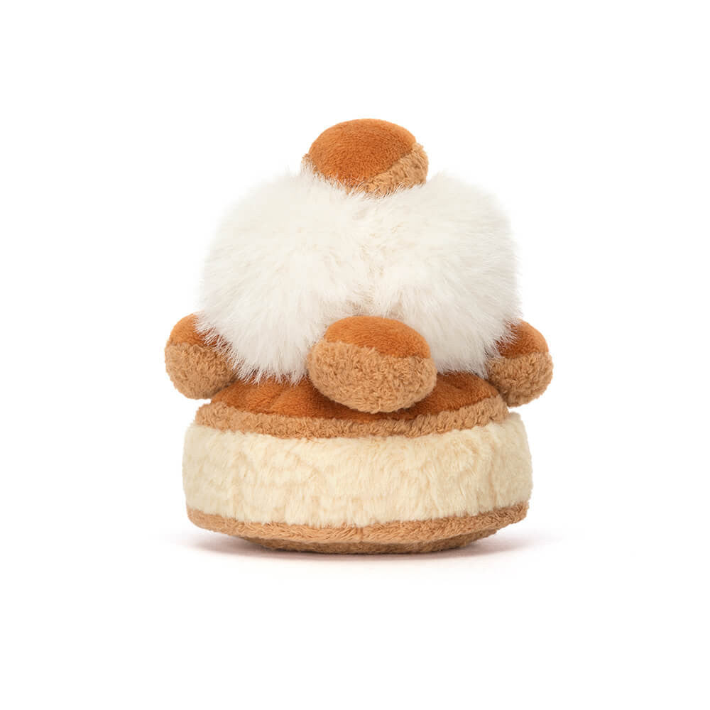 Small plush gnome with a white beard on a white background