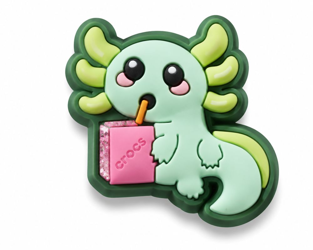 Jibbitz Green Axolotl Juice Box