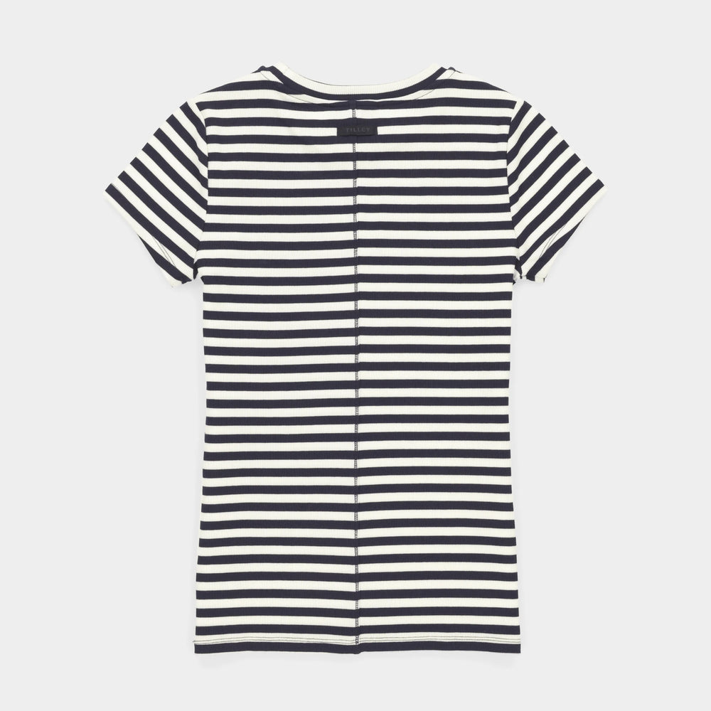 Tilley Short Sleeve Rib Tee Navy/White Stripe
