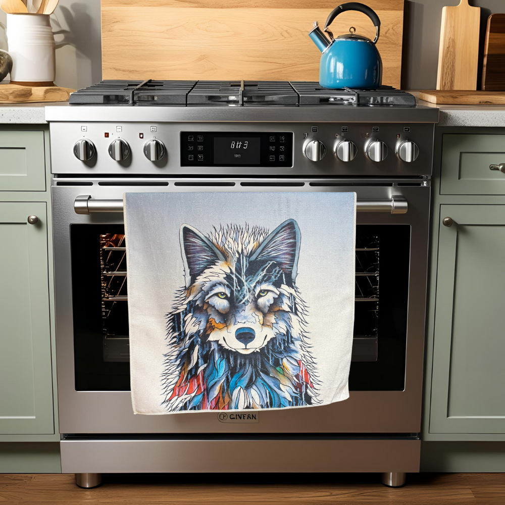 Indigenous Art Tea Towel Kenai aka Shadow