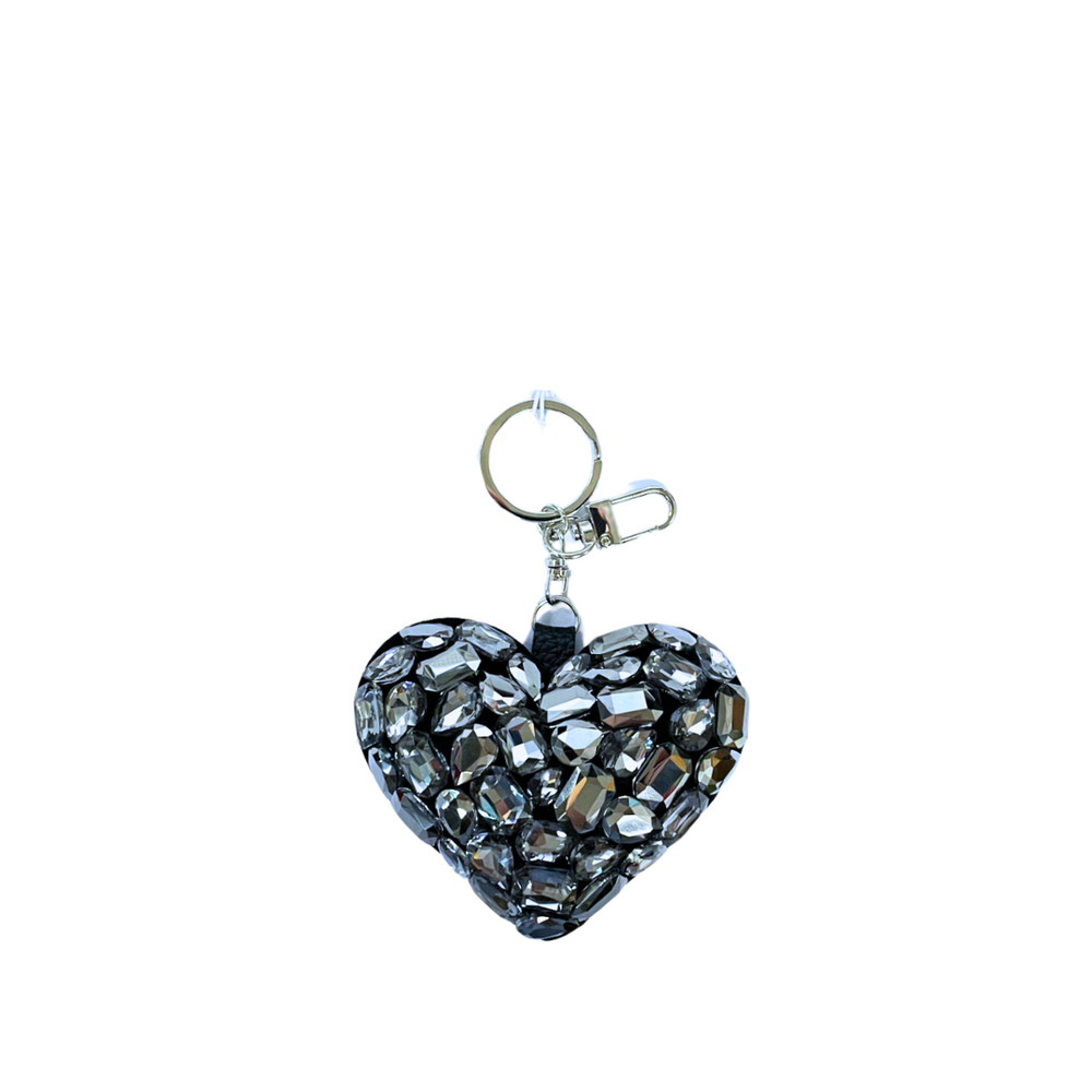 Keychain Hematite Jeweled Heart by Jacqueline Kent