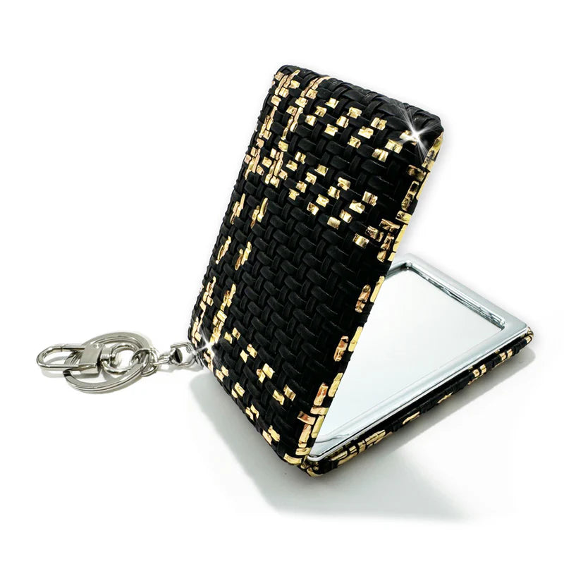 Keychain Lux Compact Mirror Black/Gold by Jacqueline Kent