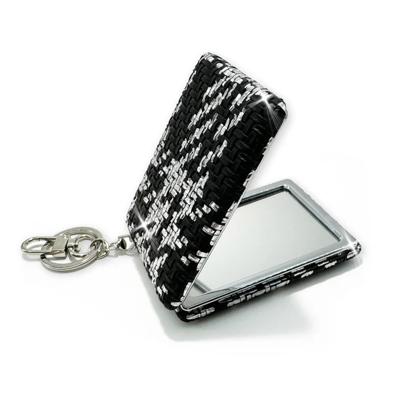 Keychain Lux Compact Mirror Black/Silver by Jacqueline Kent