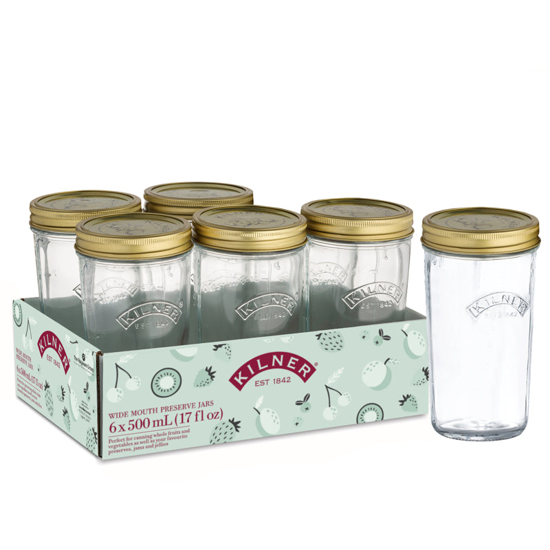Kilner | Wide-Mouth Preserve Jars  500ml- 6pk