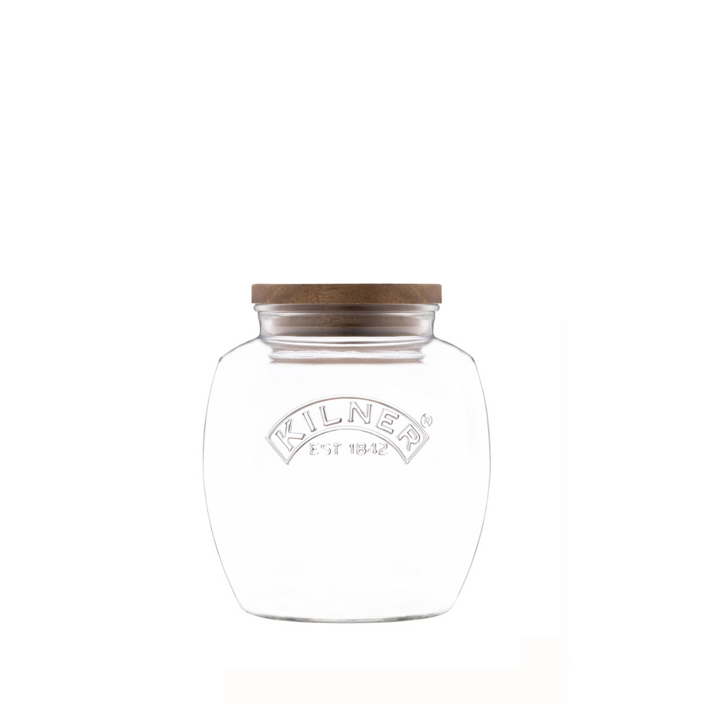 Kilner | Wood Lid Push-Top Storage Jar 2L