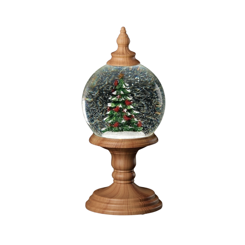 Swirl Dome - Christmas Tree Globe on Pedestal