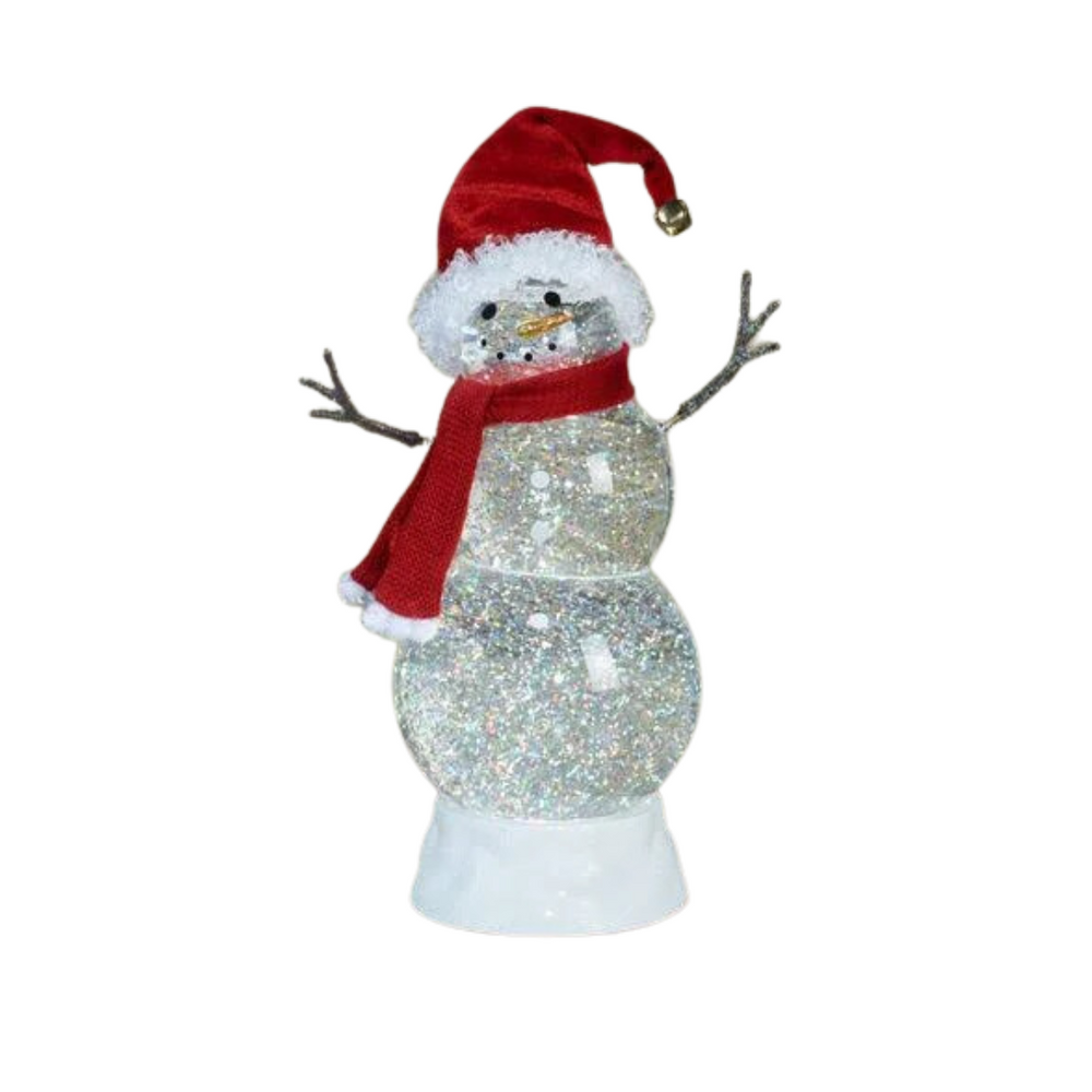 Swirl Dome - Snowman w/Santa Hat