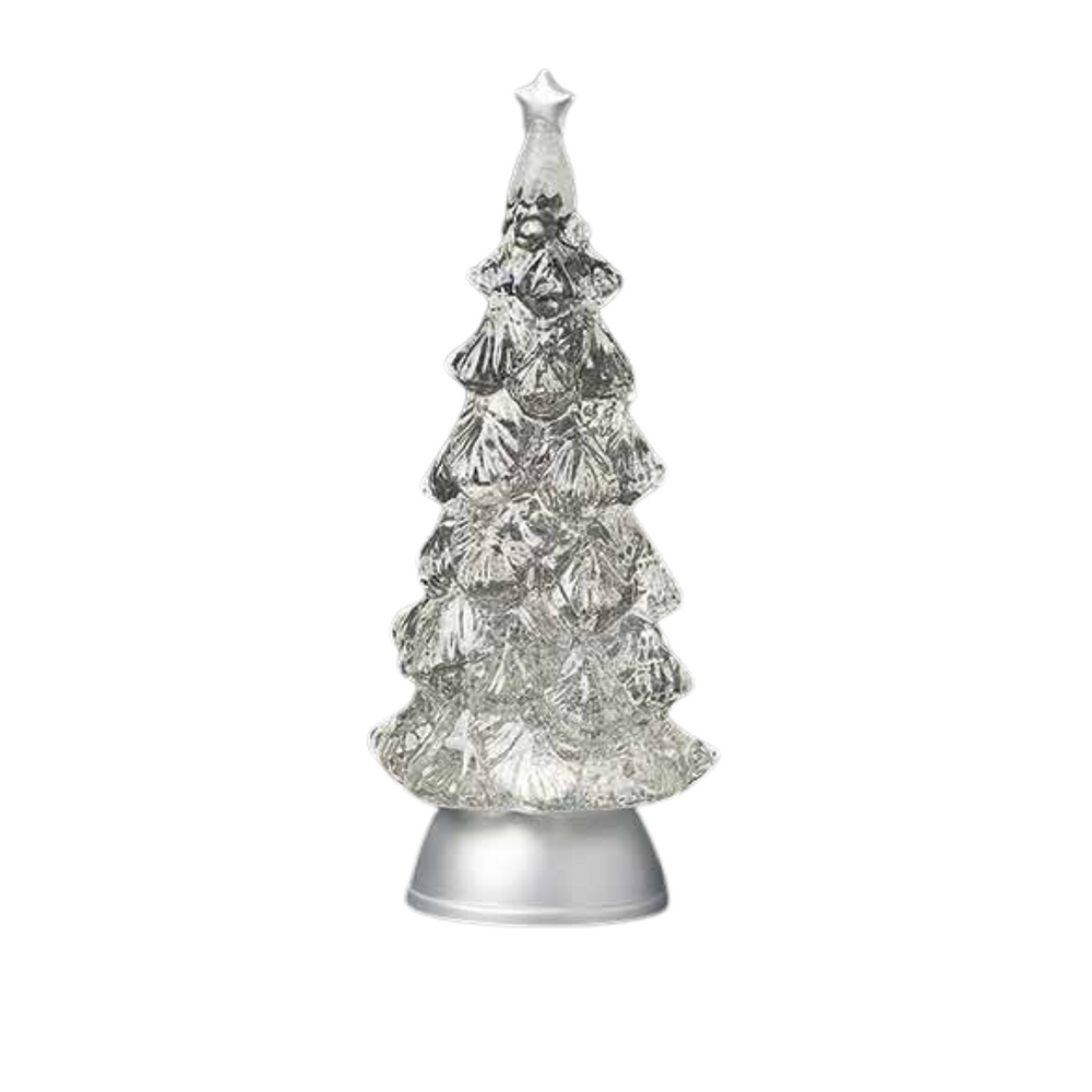 Tree Swirl - Tree w/Star & Silver Base 13"