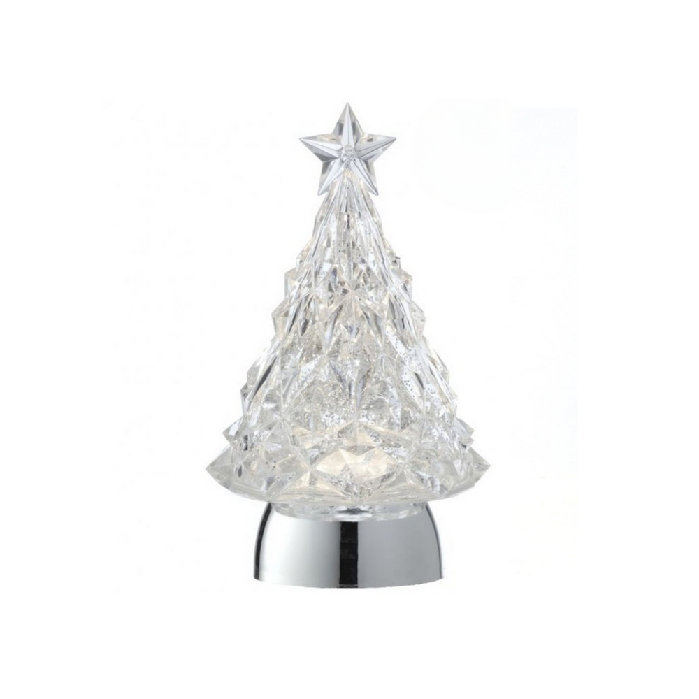 Tree Swirl - Tricolor Tree w/Star & Silver Base 9.25"