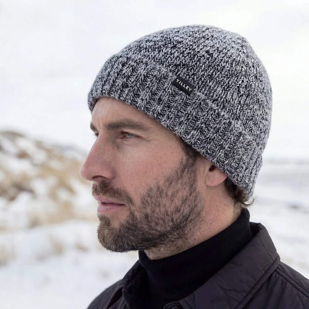 Tilley Hat-Merino Marled Beanie Dark Charcoal/Light Grey