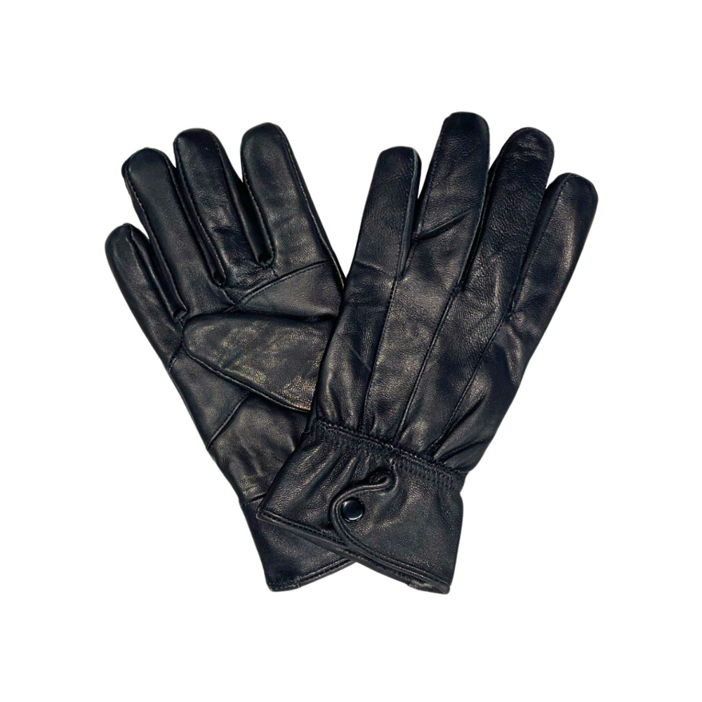 Ladies Black Leather Winter Gloves