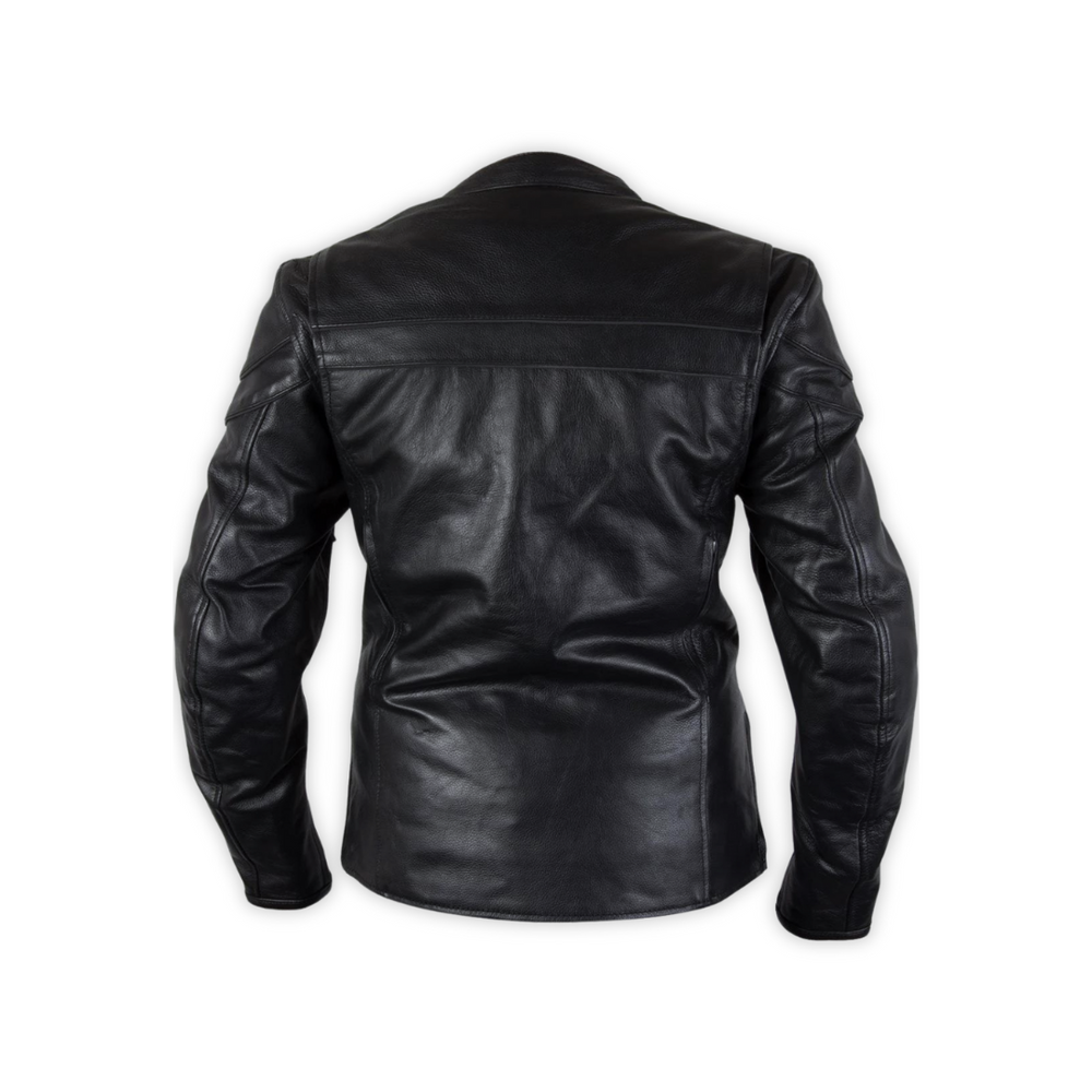 Ladies Black Premium Leather Motorcycle Rider Jacket (L-72)