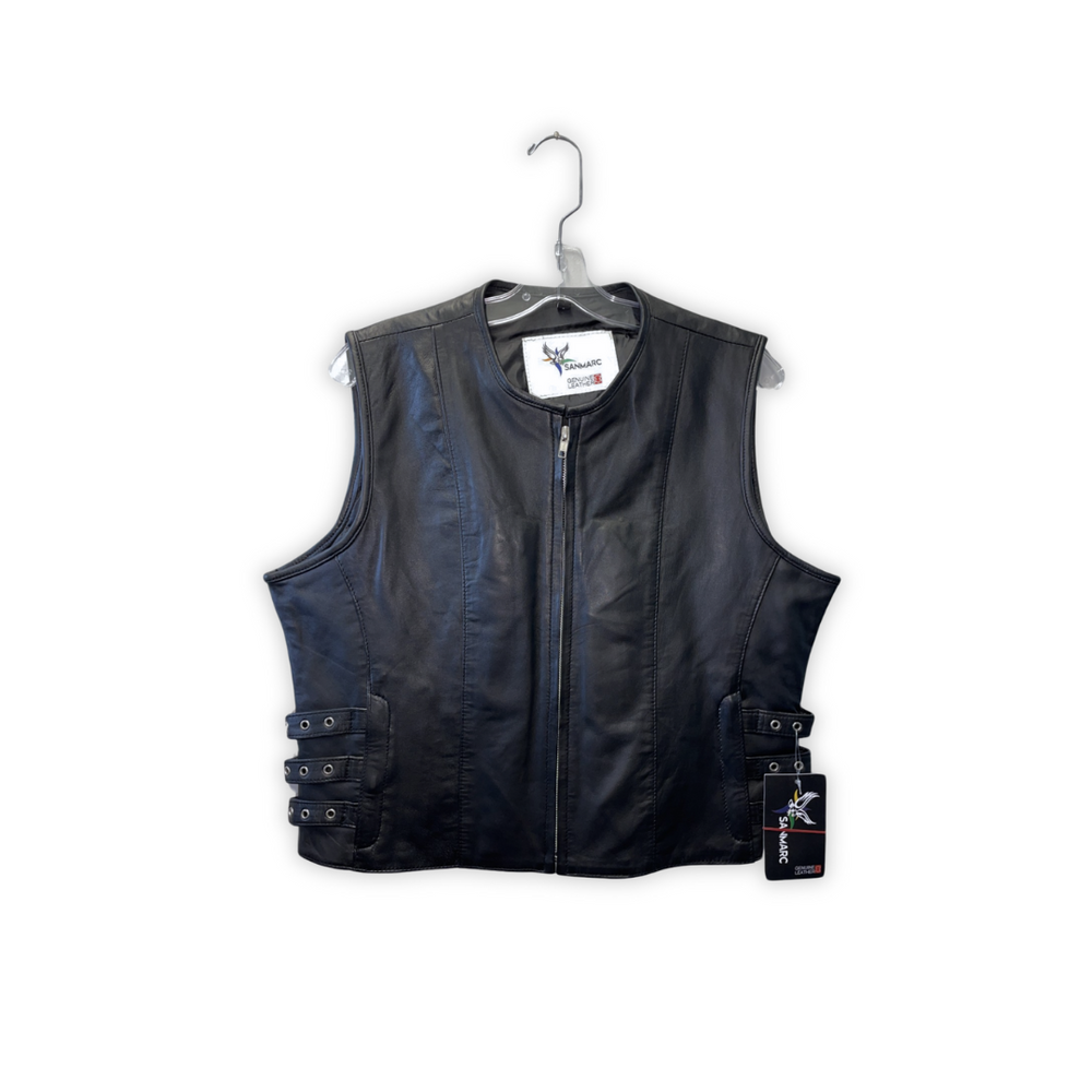 Ladies Black Vest with Buckles (S-1913)