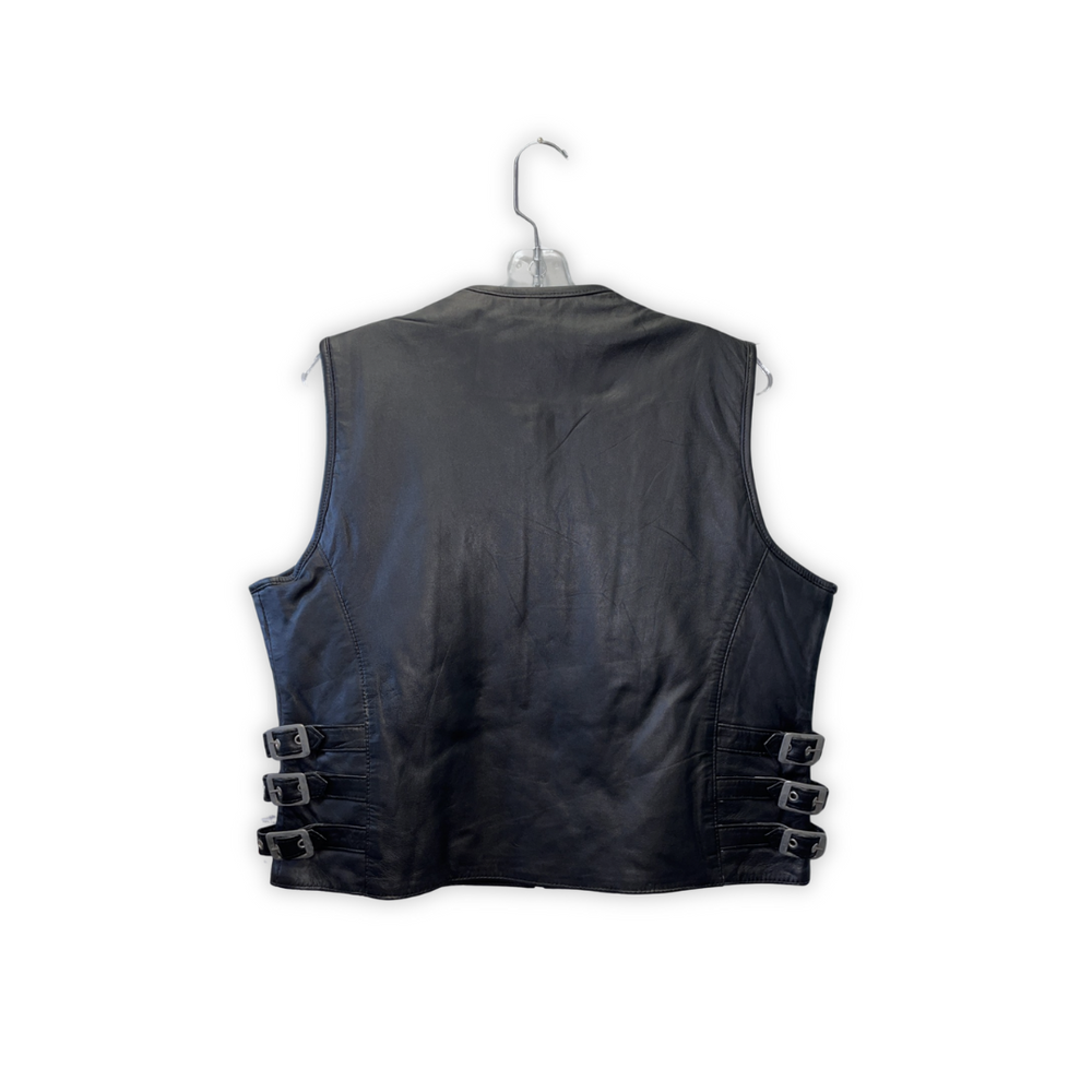 Ladies Black Vest with Buckles (S-1913)