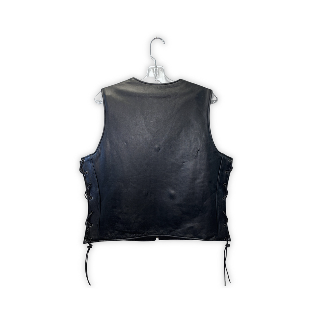 Ladies Plain Black Vest with Zipper (LV-02)